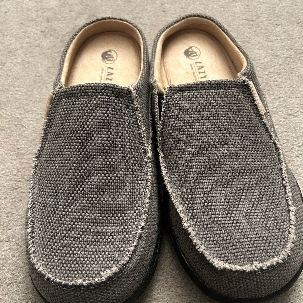 Men’s “LAZYSTEP” Gray Loafers Slip-On Slipper Moccasin, Size 10
